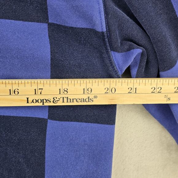 Stussy Crewneck Sweatshirt Womens XS Blue Blur Checker Streetwear Surf Skate Vtg - Picture 9 of 10